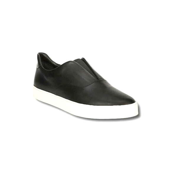 Vince Galiab Loafer Black Leather Sneaker Slip On Elastic Platform 37 7 … - Picture 1 of 7
